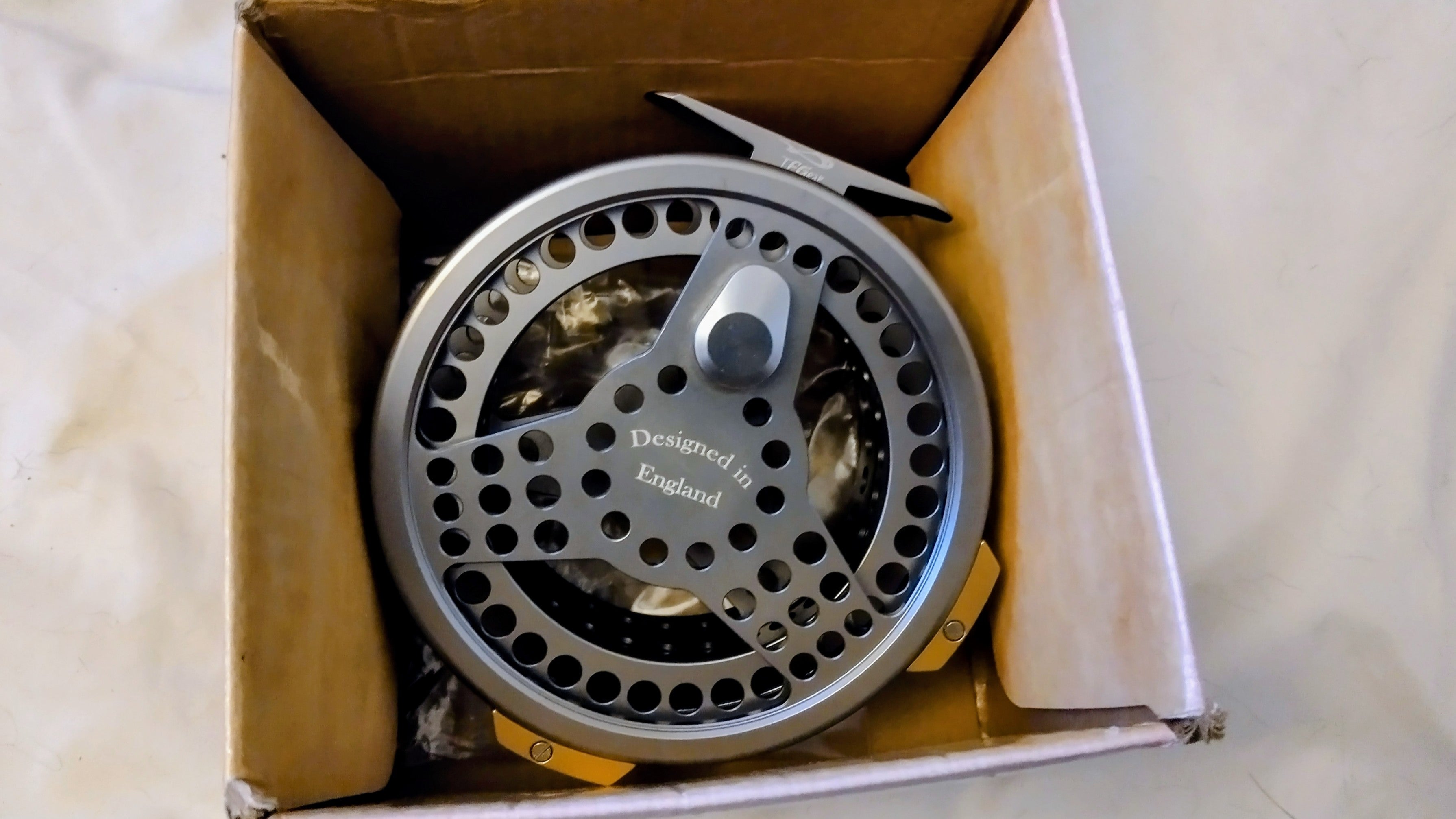 TF Gear Centrepin Reel With Line Guard & Original Box - VGC