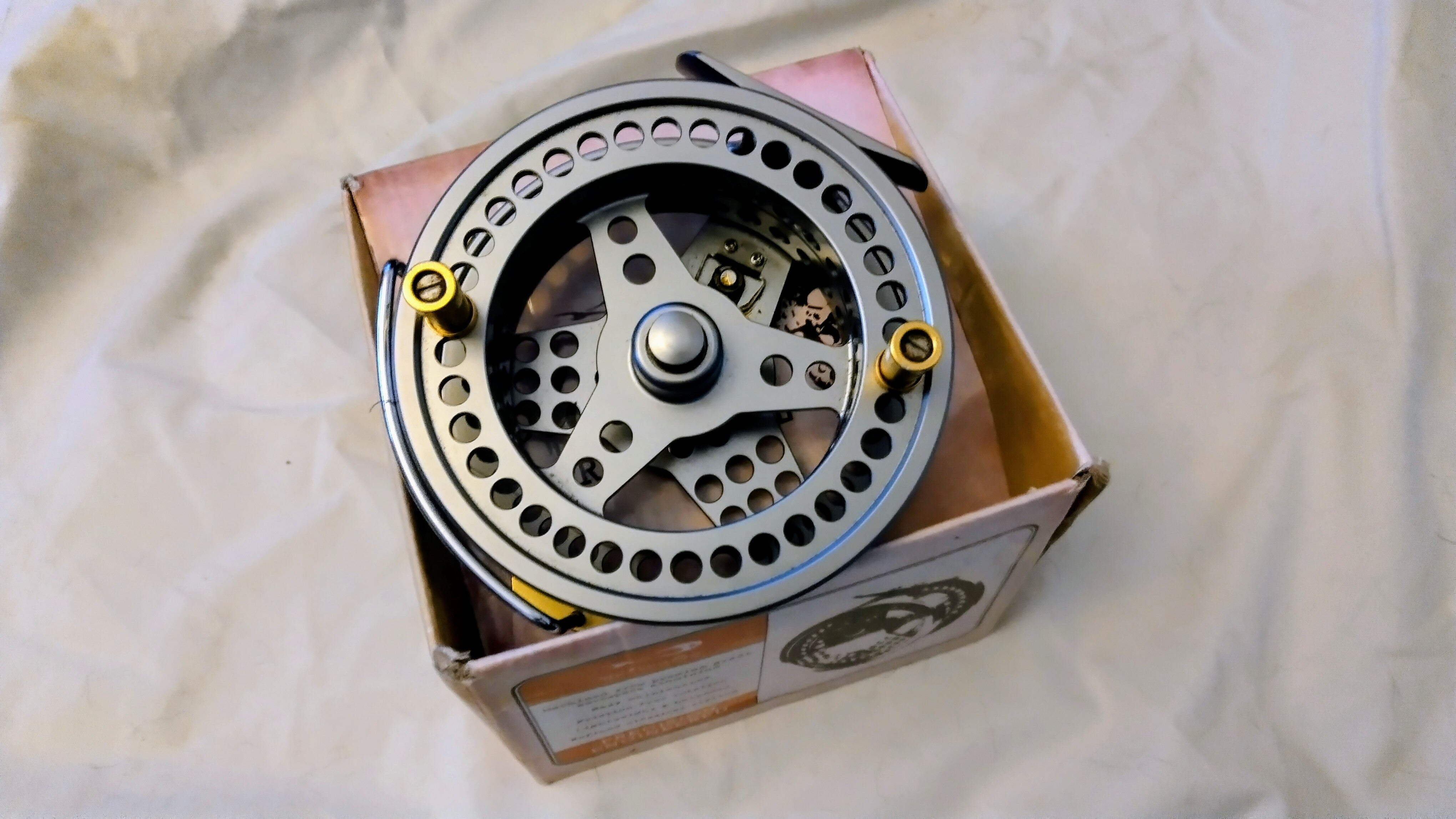 TF Gear Centrepin Reel With Line Guard & Original Box - VGC