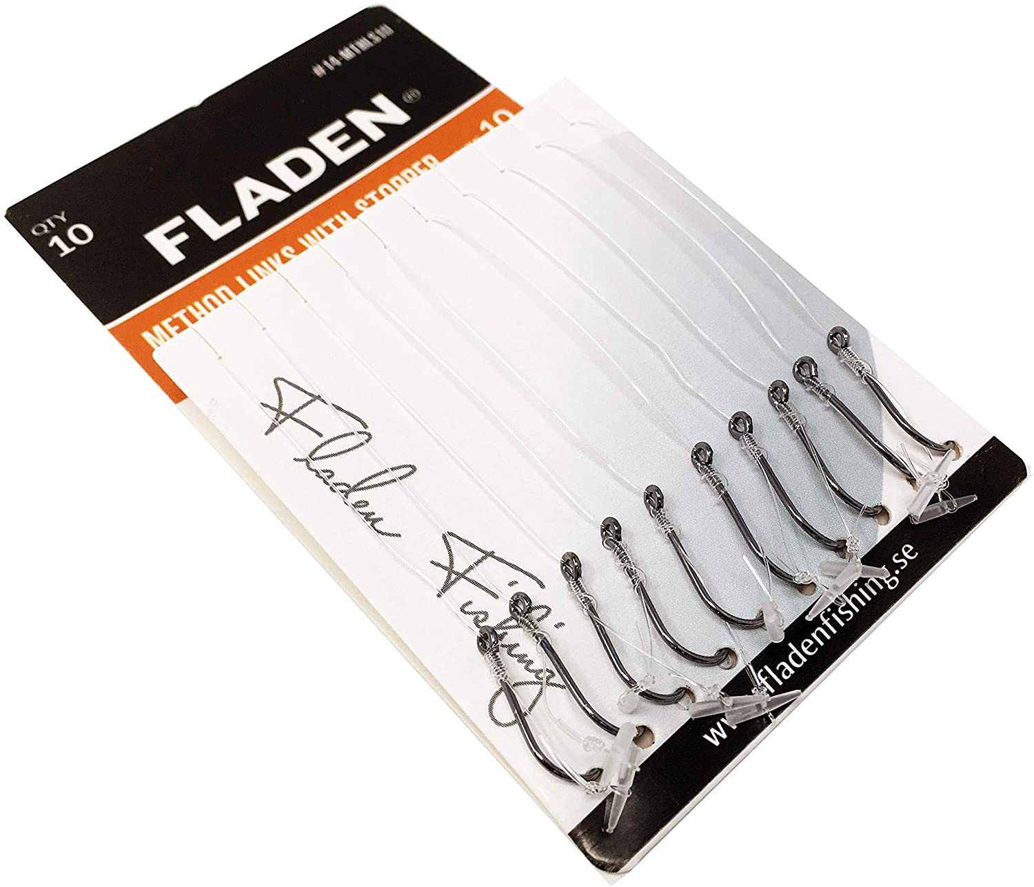 Fladen Method Rigs (10 Pack) - 10cm Hooklengths with Bait Stopper - Sizes 12 14 16