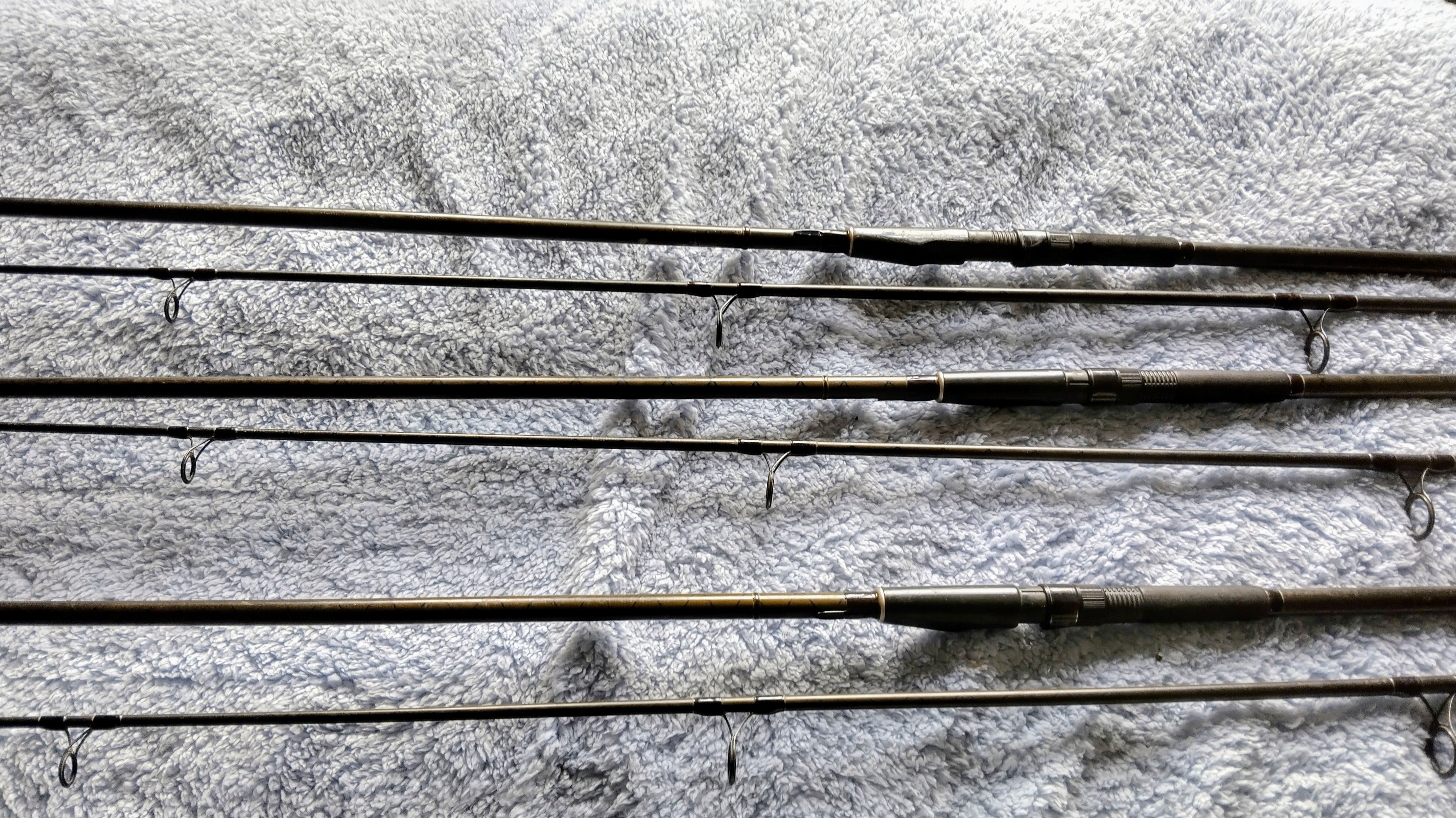 Set of 3 Fox Rangemaster 12ft Carp Rods - 3lb Test Curve - Carbon Carp Fishing