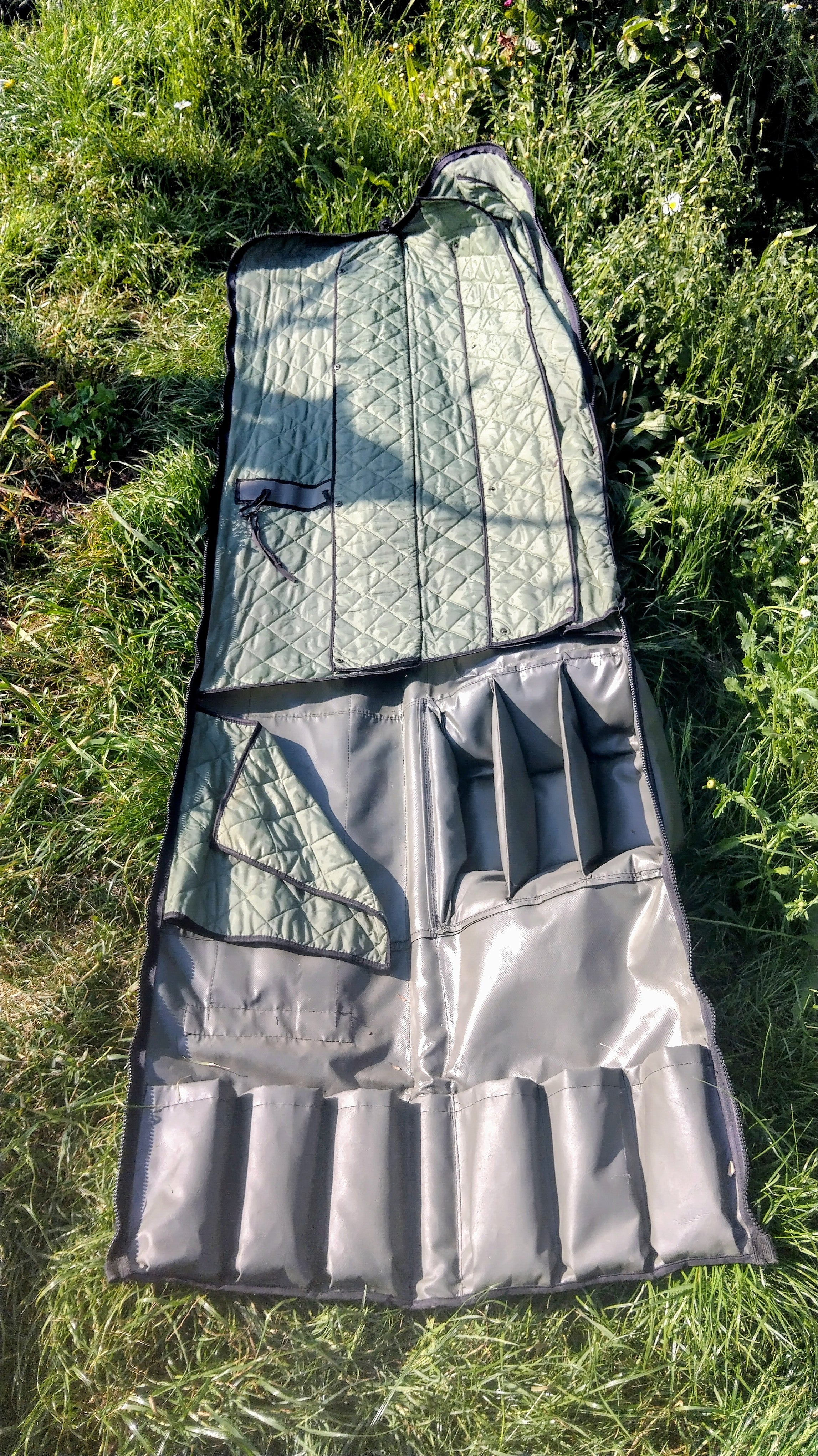 Vintage Rod Hutchinson Carp Fishing 6 Rod Holdall Original Luggage Olive Green