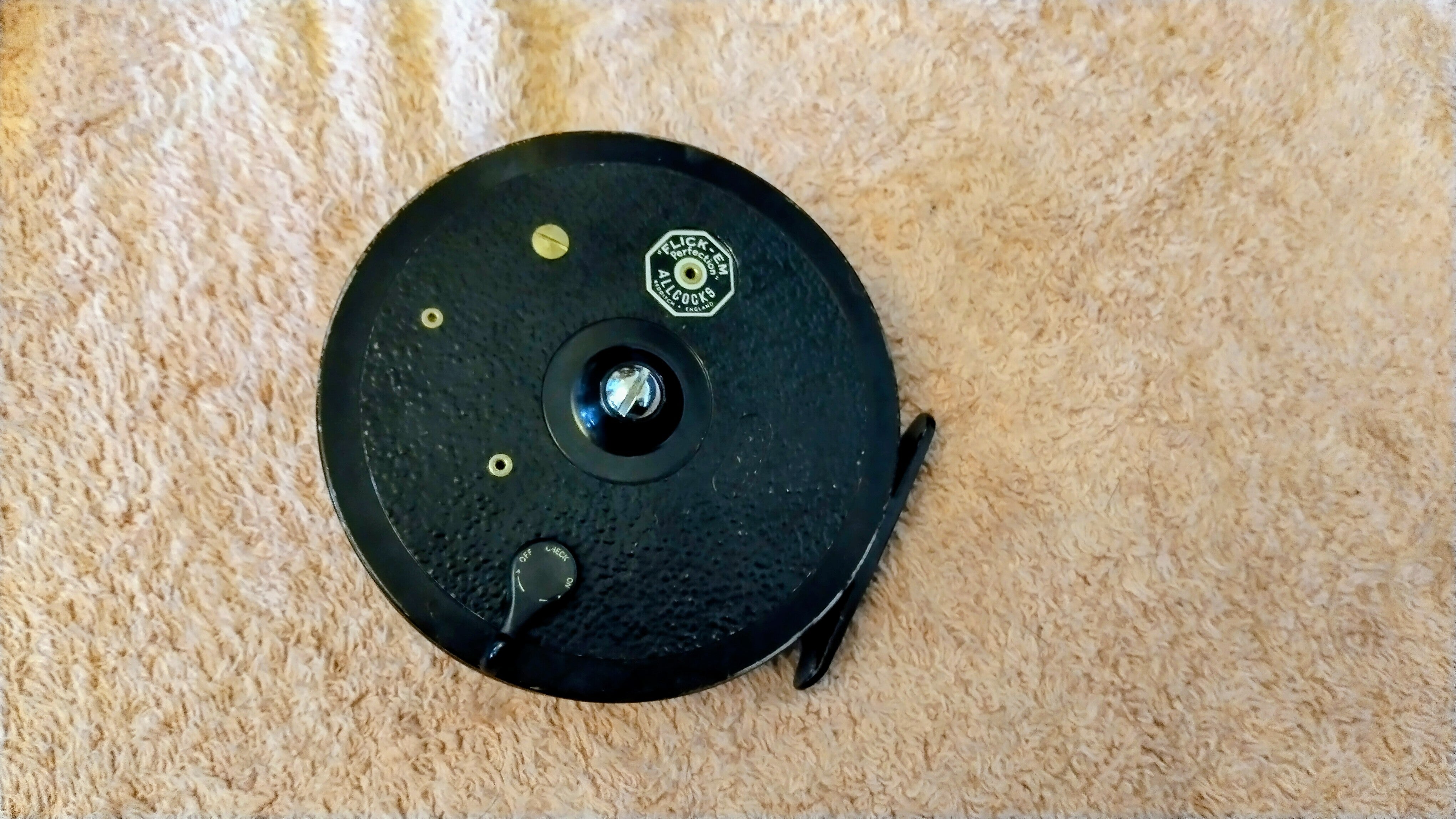Vintage Allcocks Flick-em Perfection Centrepin Reel - Good Used Condition