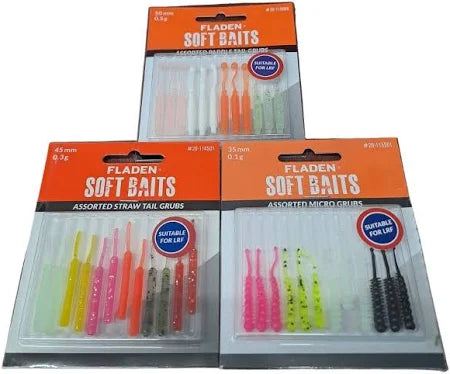 Fladen Soft Bait Predator Fishing Lures - Assorted 10/12 Packs - Misc Patterns and Sizes