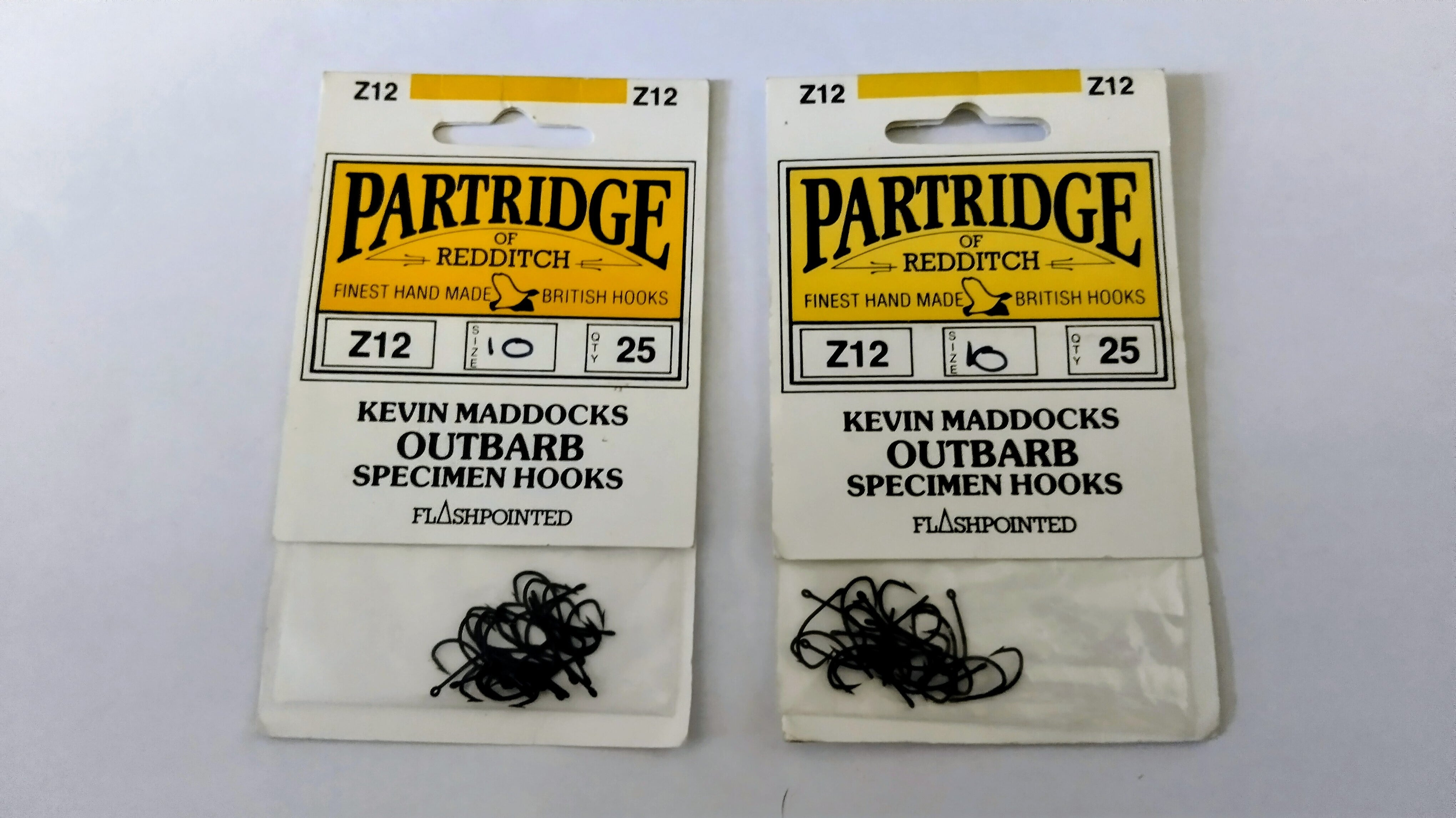2x Packs Partridge of Redditch Kevin Maddocks Outbarb Size 10 Specimen Hooks