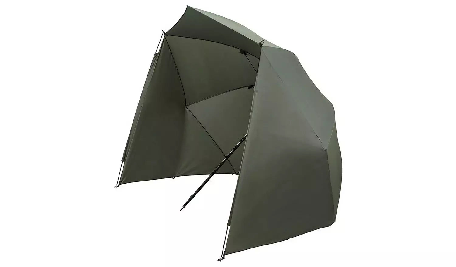 KINGCARP Fishing Brolly Bivvy Shelter 2.5m Wraparound Storm Sides Waterproof 8000HH