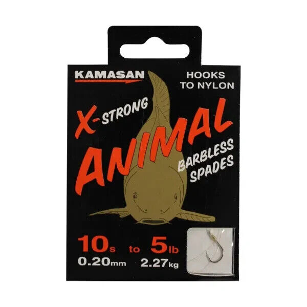 coarse fishing hooks to nylon Kamasan Animal Coarse / Match Fishing Barbless Hooks To Nylon