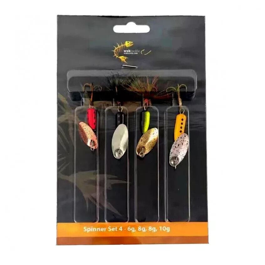 Misc Spinners - Set of 4 Perch/Pike Fishing Lures -6g, 8g, 10g Predator Angling