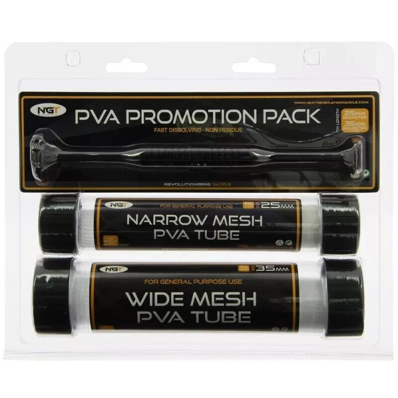 Carp fishing PVA dual pack-  7m wide tube & 7m narrow tube inc plunger