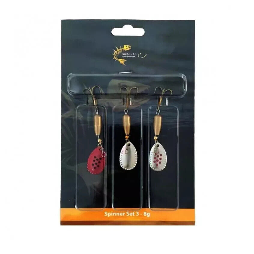 Misc Spinners - Set of 3 8g Perch / Pike Fishing Lures - Predator Angling