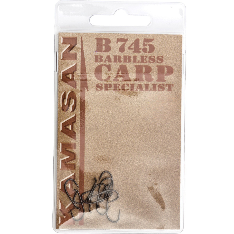 Super Strong Kamasan Carp Specimen B745BL Barbless Hooks - Packs of 10