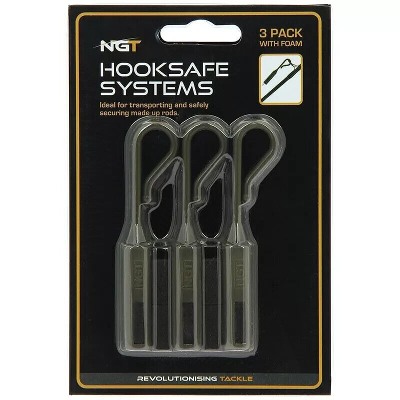 NGT Hooksafe Systems - Carp Fishing Rig Hook Protector for Made up Rods - Pack/3