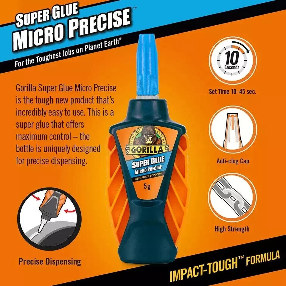 Gorilla Super Glue - Micro Precise fishing rig glue - 5G