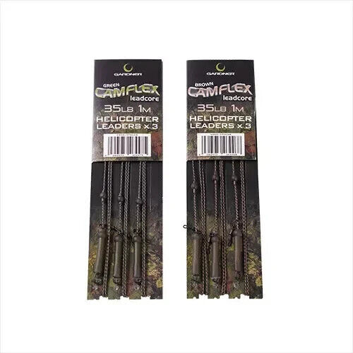 Gardner Tackle CamFlex carp fishing helicopter leadcore leaders - 3 per pack