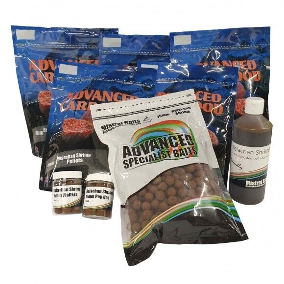 Mistral Belachan Shrimp boilies / bait range inc popups, paste, glugs, pellets