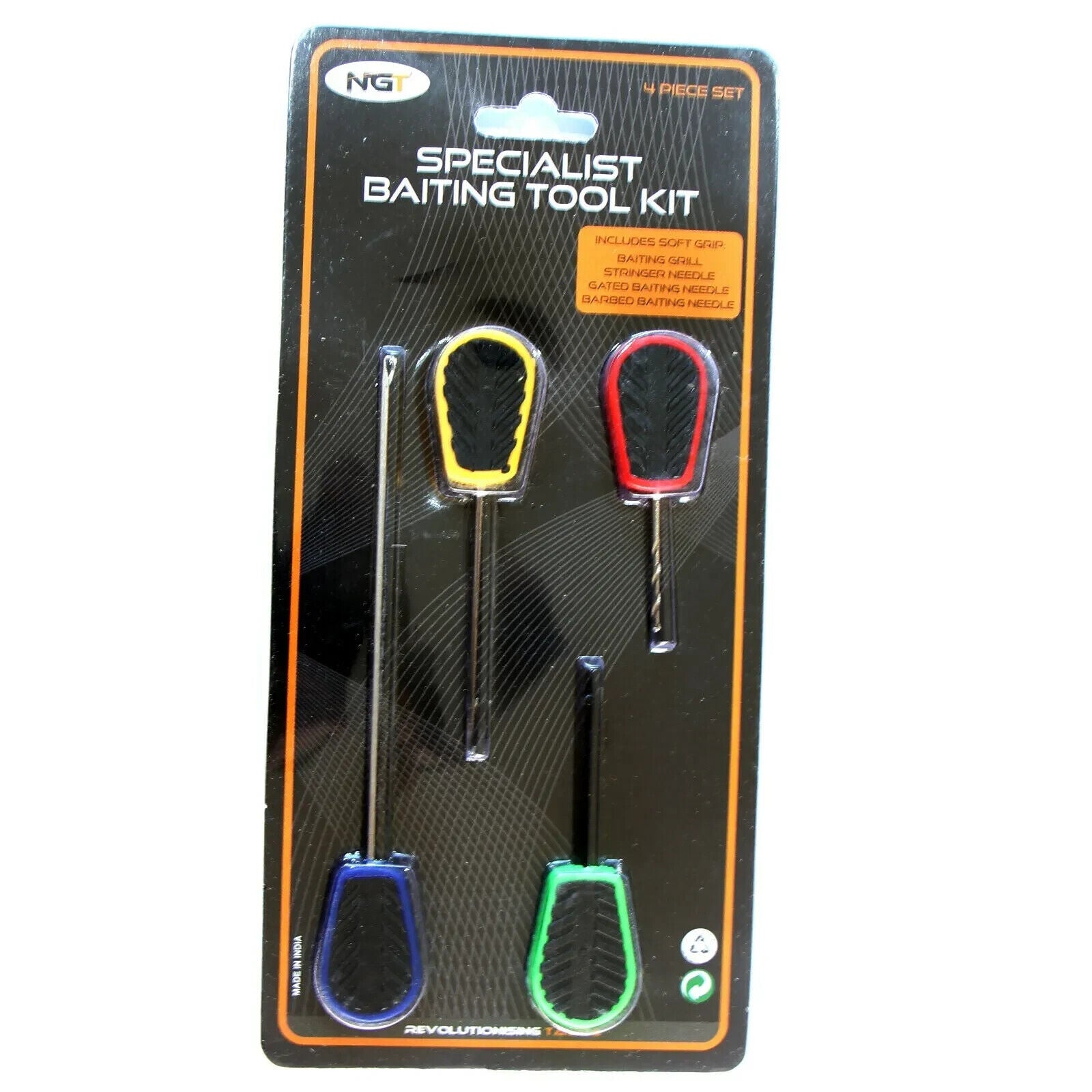 Carp Fishing Soft Grip 4Pc baiting needle and boilie bait drill set