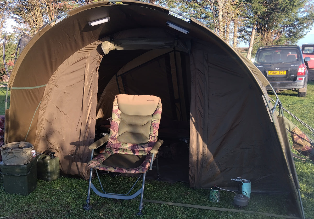 NGT Profiler XL 2 Man Carp Fishing Bivvy 1.8m High with Porch Hood Barely Used