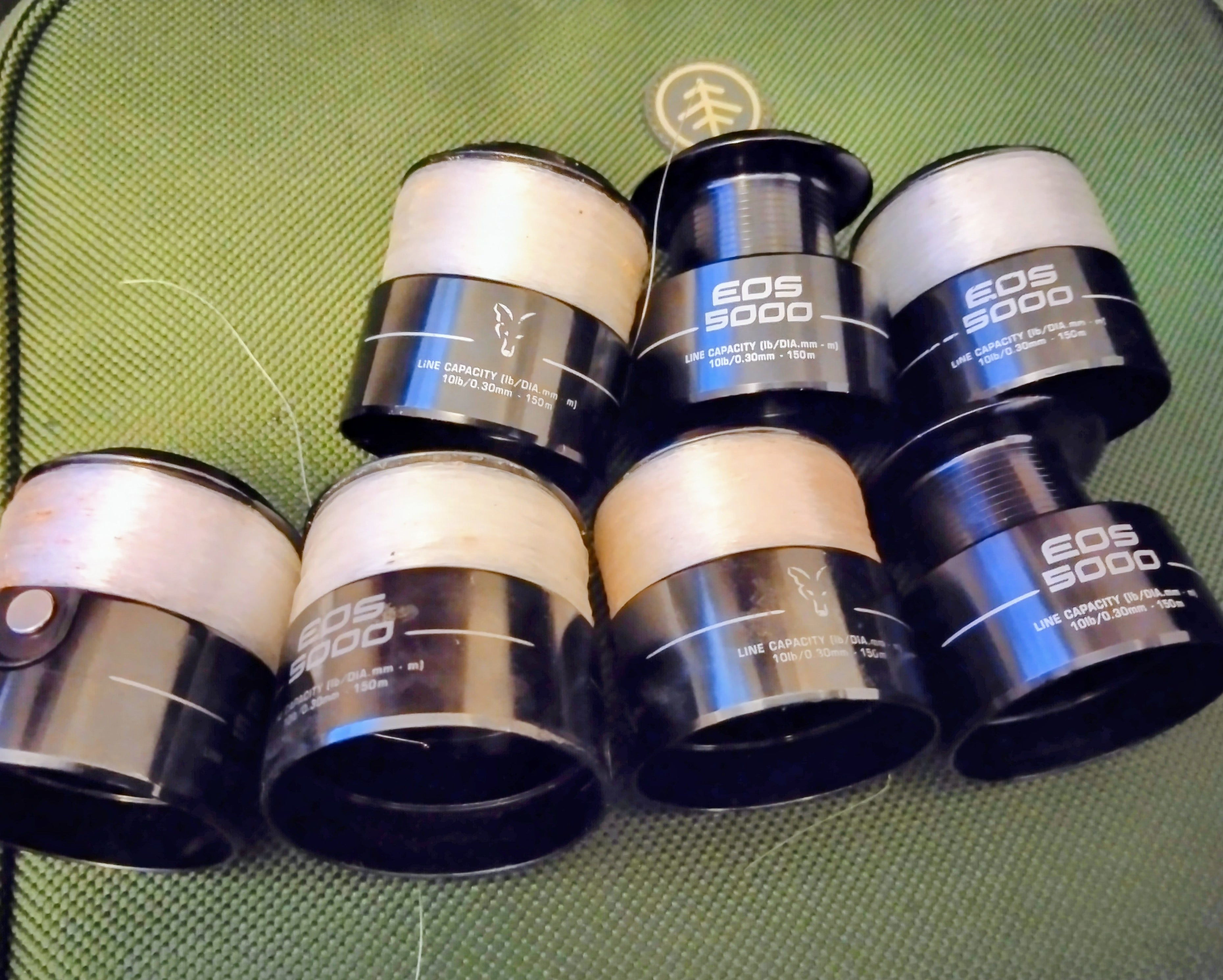 3 x Fox EOS 5000 Reels with TEN Spools - Used, VGC - Carp & Specimen Fishing