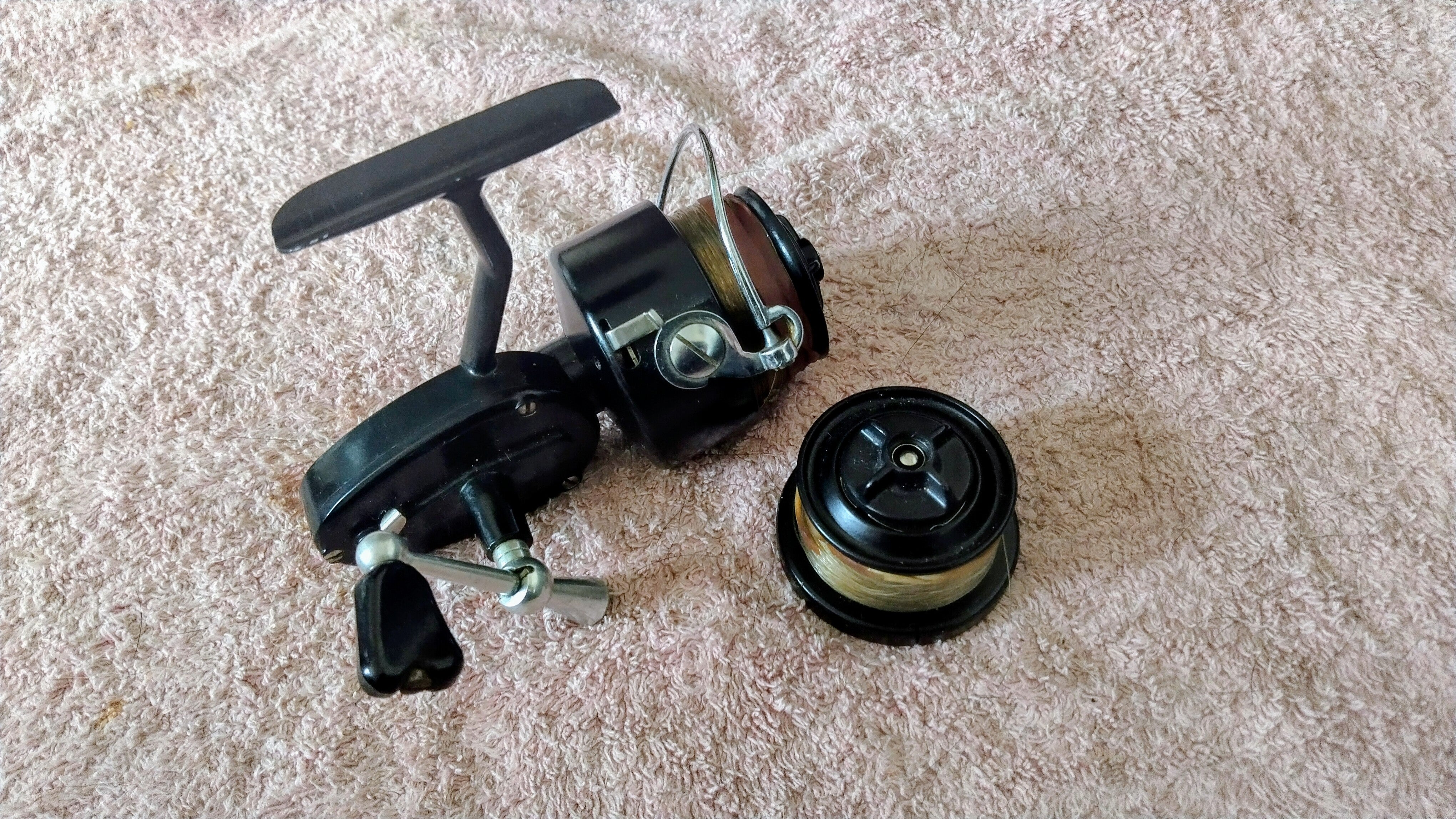 Vintage Mitchell 301 Reel Right Hand Wind Fixed Spool Fishing + Spare Spool