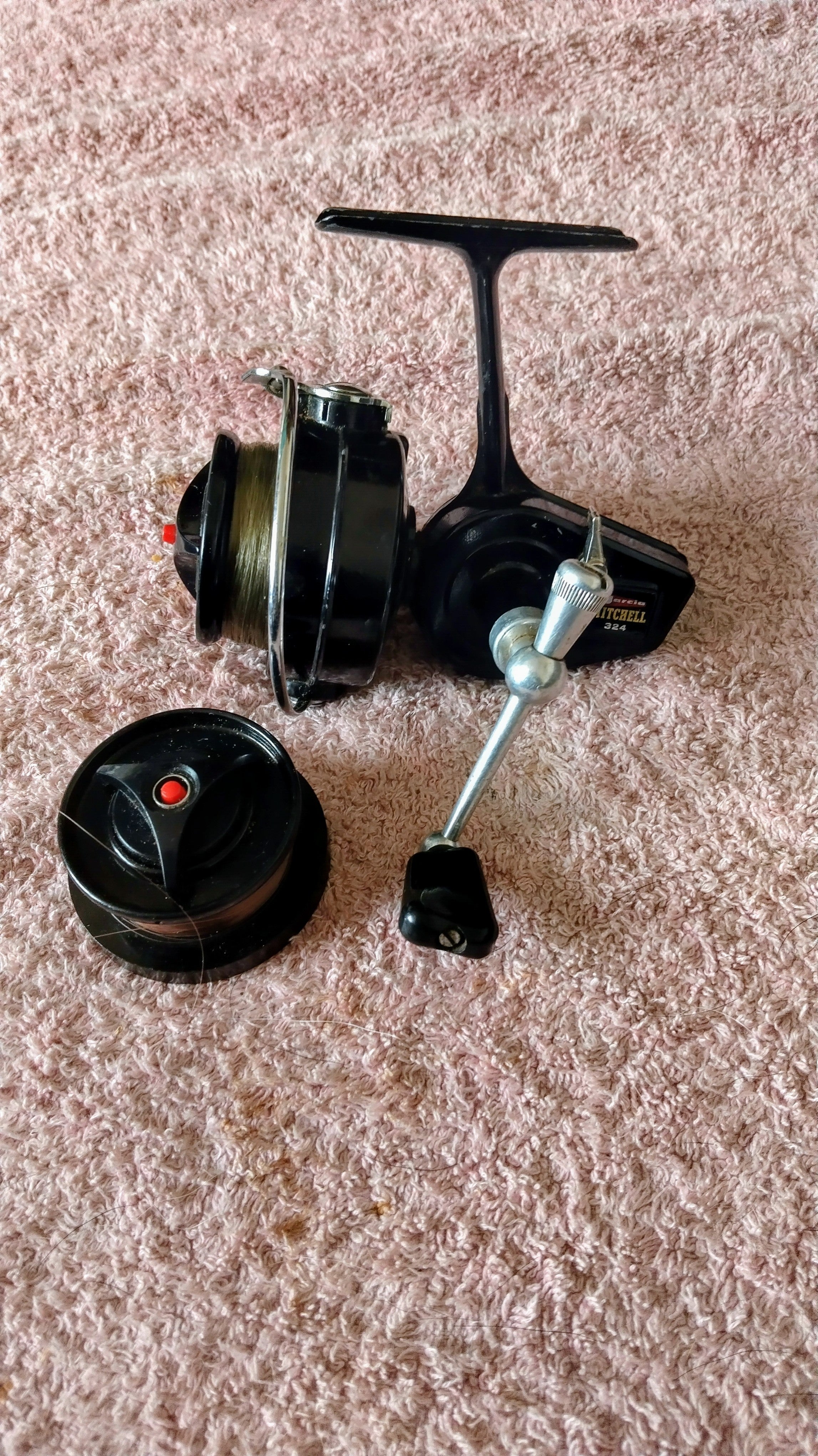 Vintage Garcia Mitchell 324 Spinning Reel + Spare Spool Classic Fishing Tackle