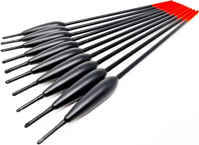 10x Classic Bodied Waggler Floats Balsa Red Tip Coarse Fishing Slider Ring 3-6AAA