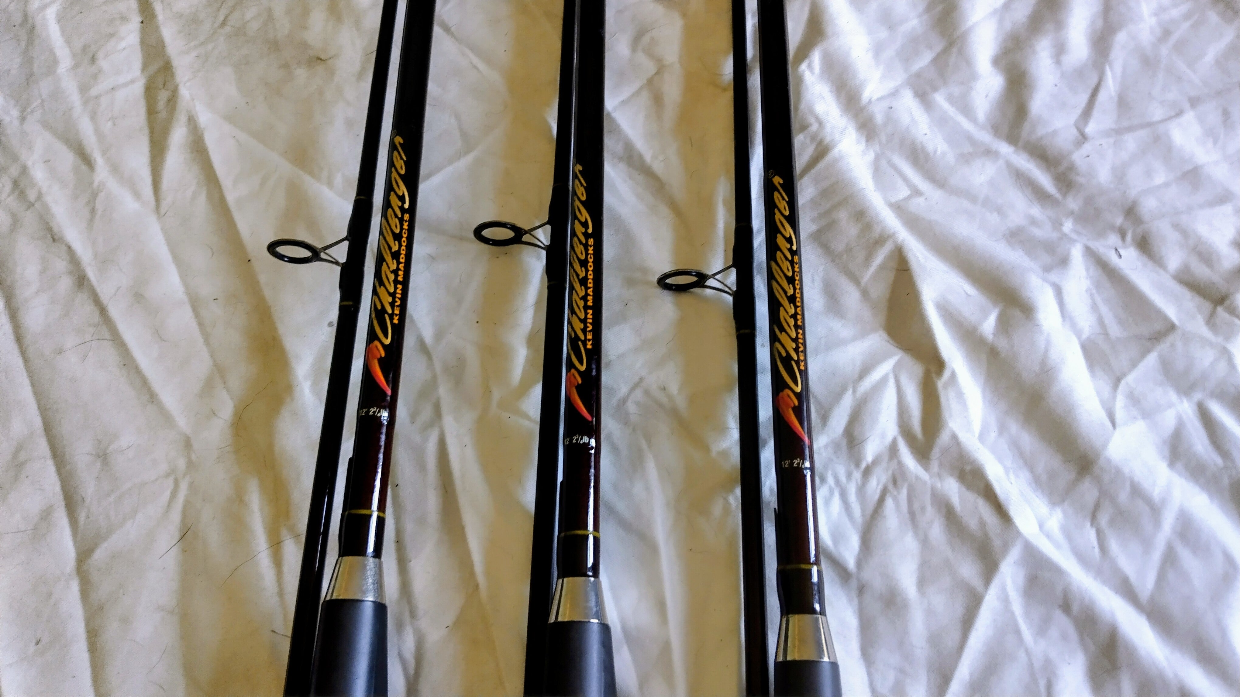 Set of 3 Beekay Kevin Maddocks 12ft 2.75lb Challenger Carp Rods Vintage Classic