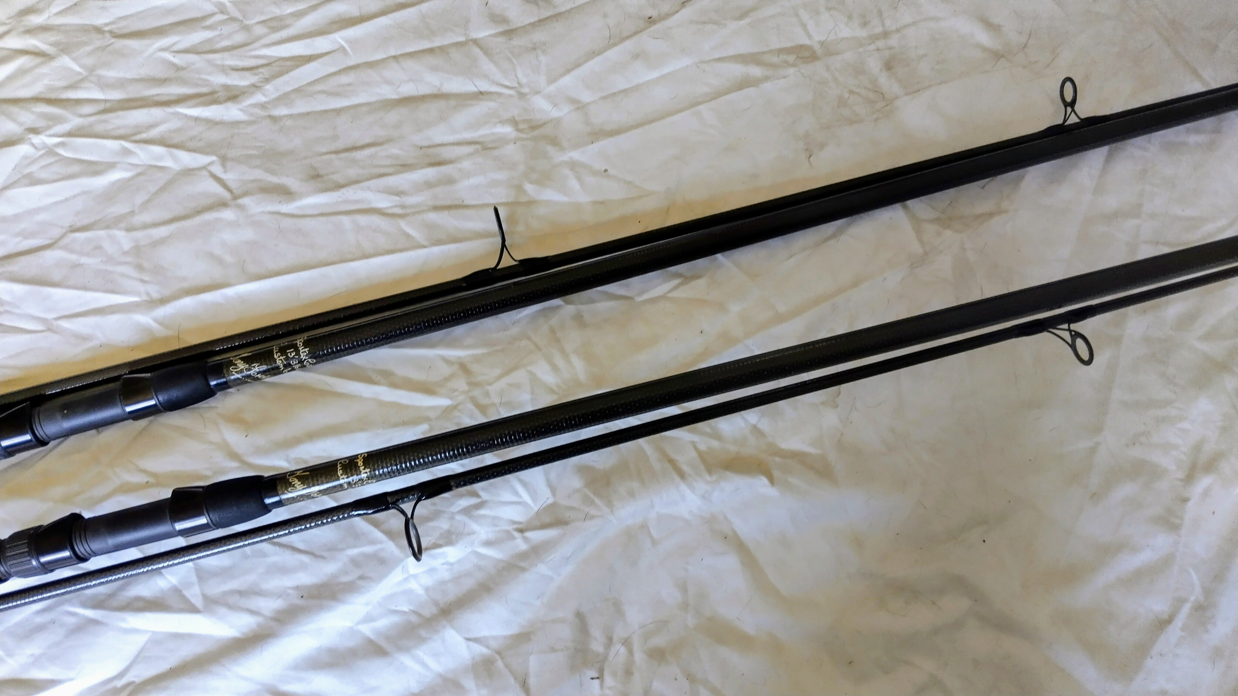 PAIR Vintage Sportex Carbon Kevlar 13ft 3lb Carp Rods Tony Fordham Traditional Fishing