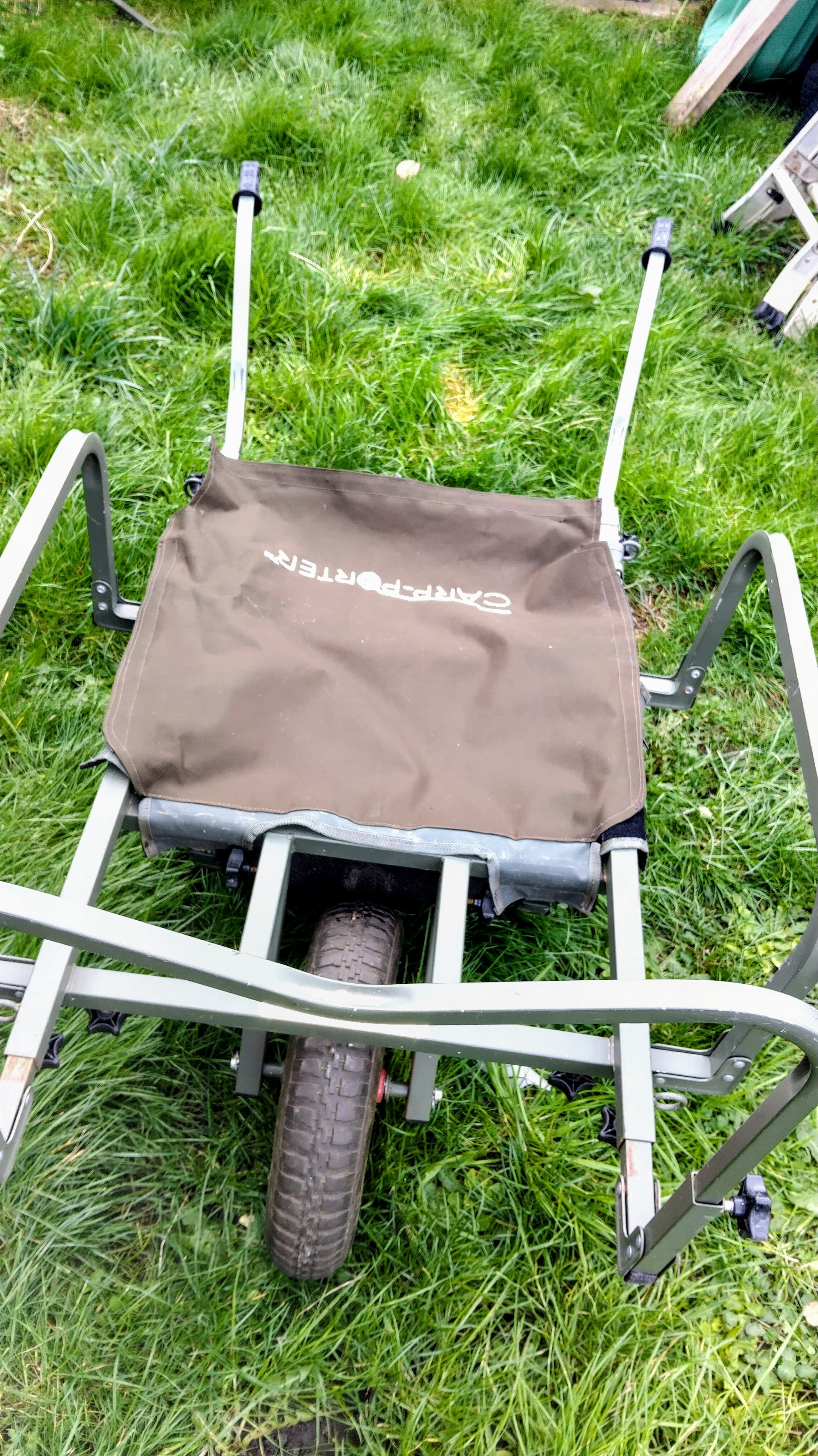 Carp Porter Fishing Barrow - Used Condition - Original Green - Reliable Carp Transport