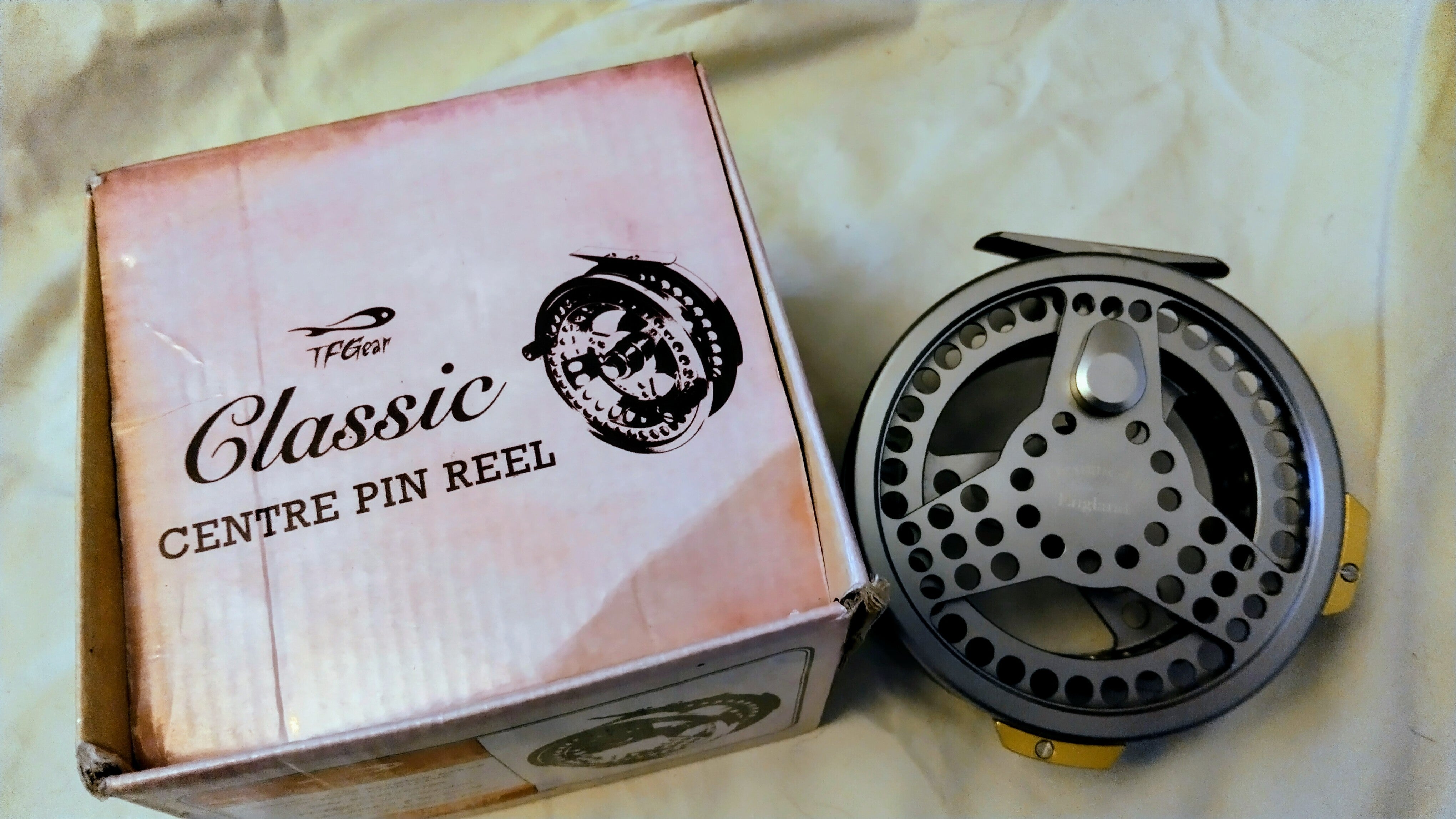 TF Gear Centrepin Reel With Line Guard & Original Box - VGC