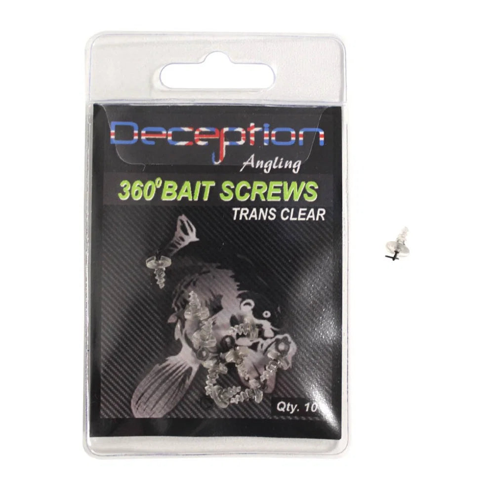 Deception Tackle 360 Bait Screws Trans Clear 10 Pack Micro Ring Swivel Carp Rigs