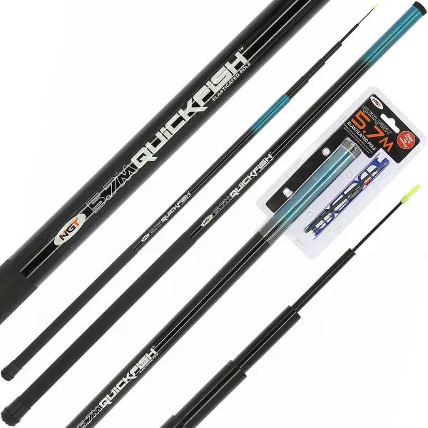 NGT Quickfish Combo - Elasticated Pole with Rig & Disgorger - Choose from 3.6m or 5.7m