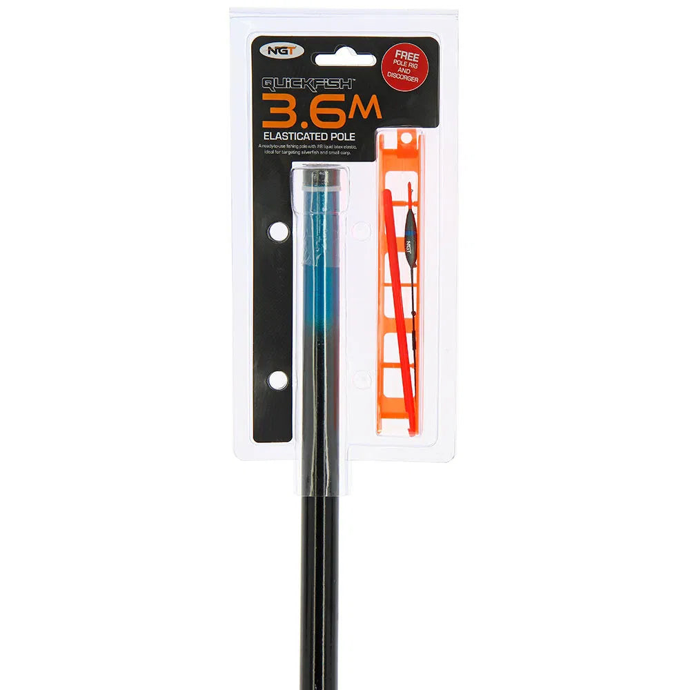 NGT Quickfish Combo - Elasticated Pole with Rig & Disgorger - Choose from 3.6m or 5.7m