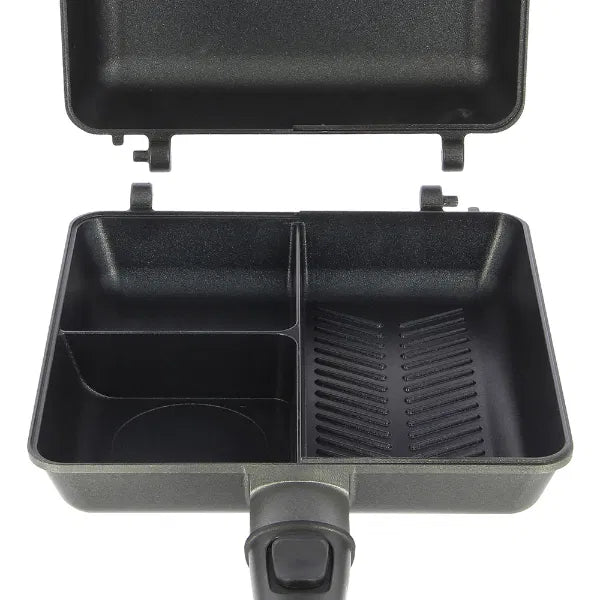 NGT Dynamic Grill Pan 3-Way Non-Stick Cooker Bankside Fishing Camping Frying Pan