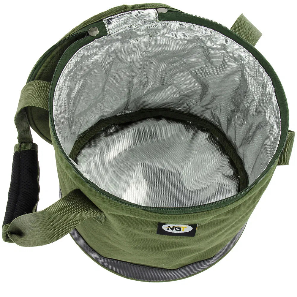 NGT Insulated Bait Bin Collapsible Waterproof Fishing Storage For Boilies Pellets