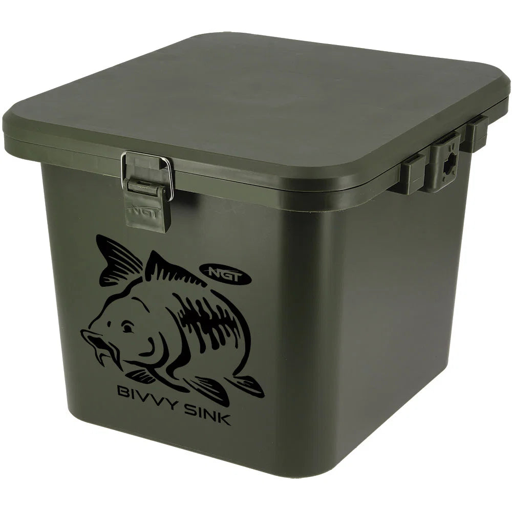 NGT Bivvy Sink & 10L Water System | Portable Bankside Washing Station & Mirror