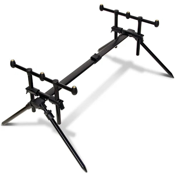 NGT QuickFish 3 Rod Pod Adjustable Bankstick Buzz Bar Setup with Case Carp Coarse