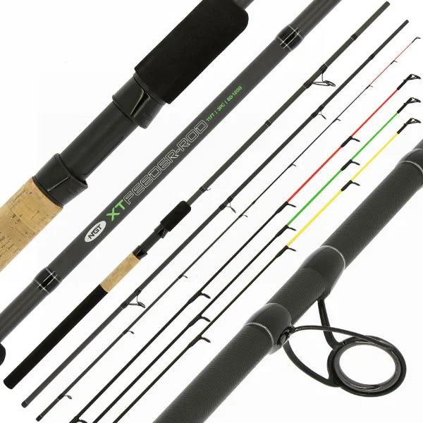 NGT XT Feeder Rod 11ft 3pc Carbon Fishing Rod with 3 Carbon Tips - 120g Casting