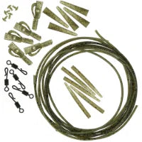 NGT Camo Lead Clip Action Pack - 5 Sets Tail Rubbers Anti-Tangle Sleeves Swivels