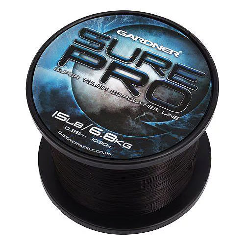 Gardner Sure Pro Black Monofilament Mainline Bulk Spool Carp Sea Fishing Line