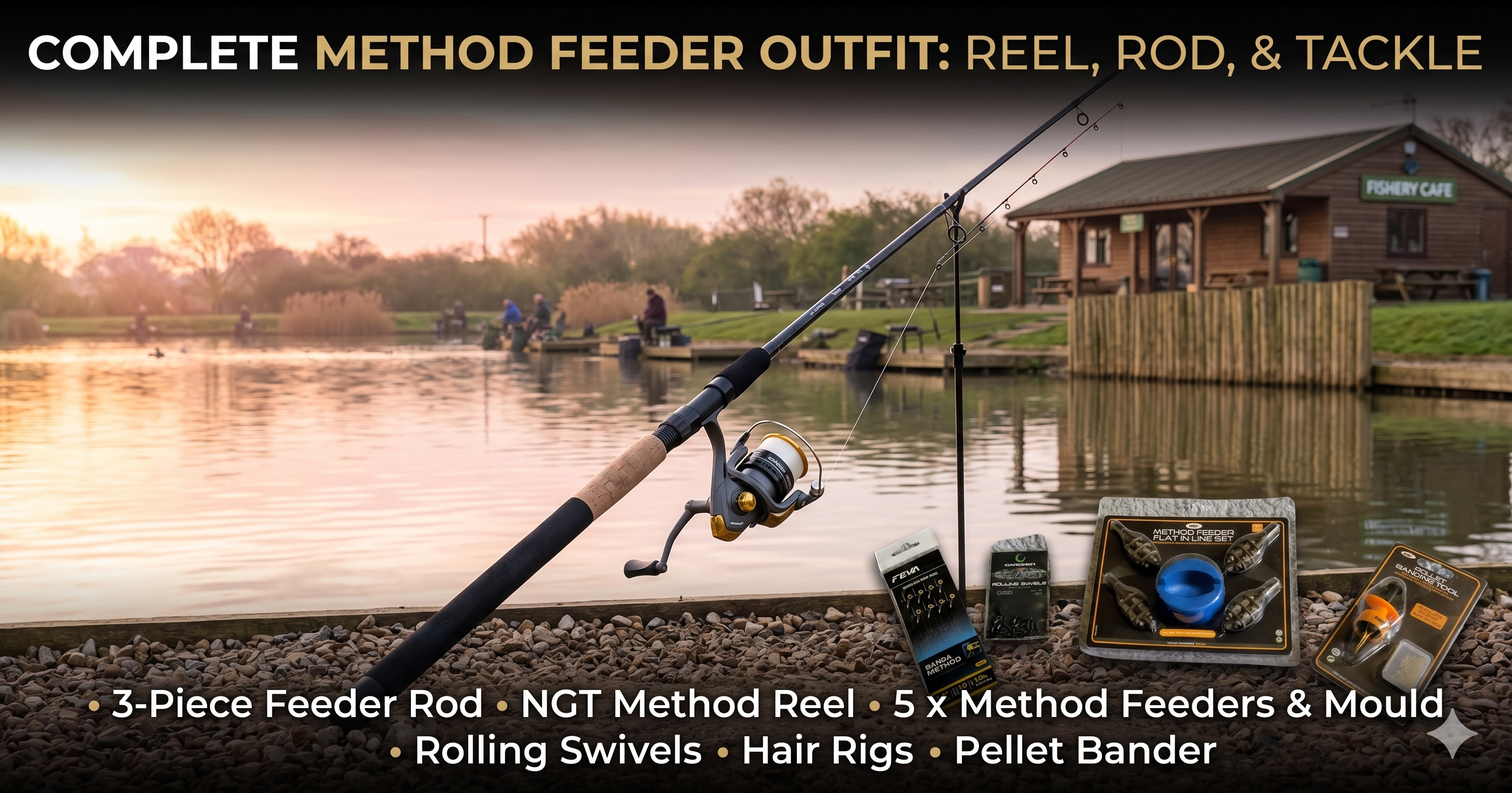 12ft Feeder Rod & Reel Set | Complete Ledger Outfit with Line & Tackle
