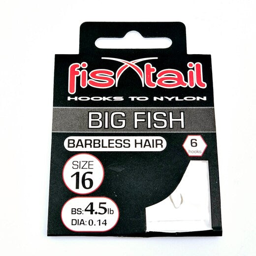 Fishtail Big Fish Barbless Hair Rigs - Specimen Fishing Rigs