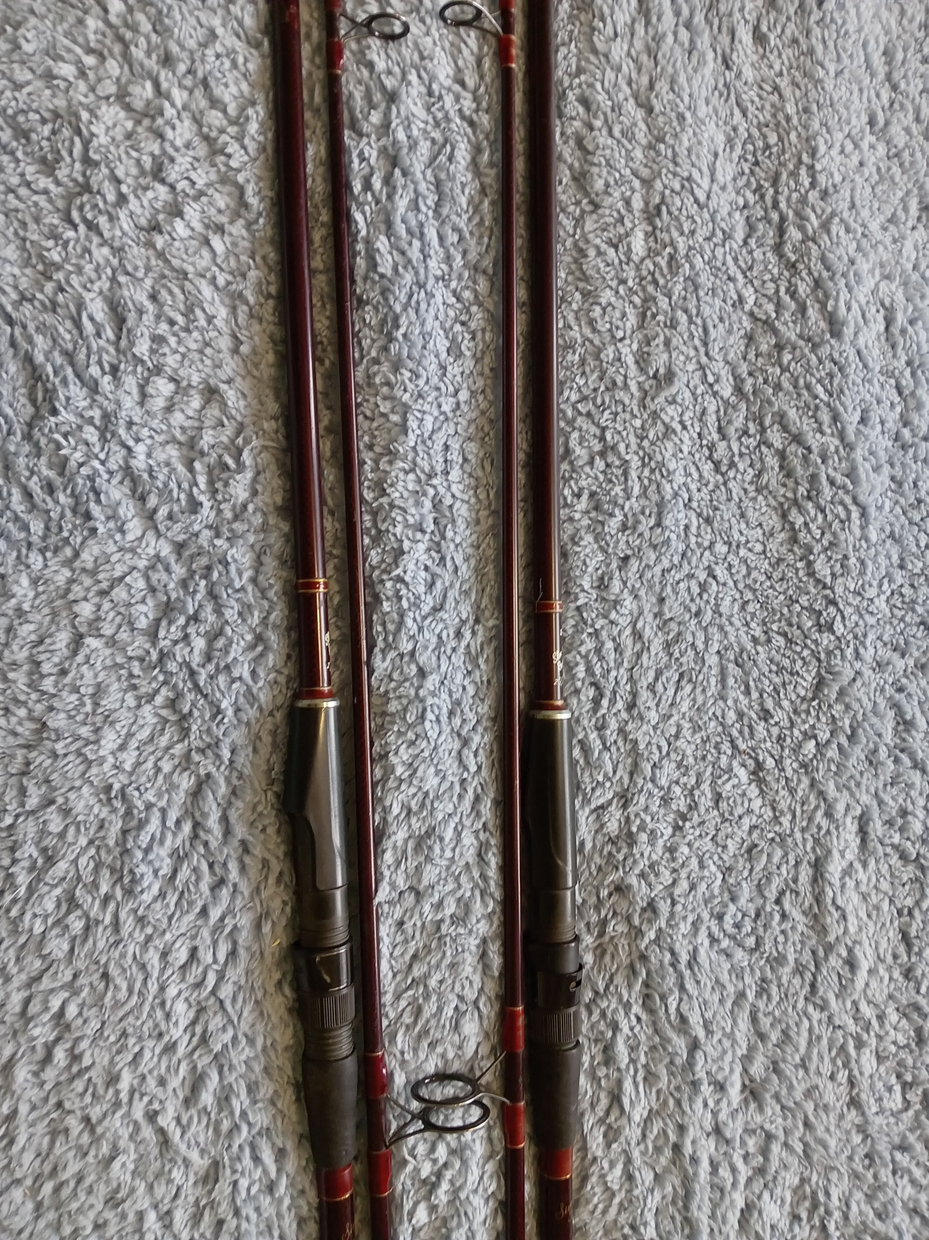 Pair of Simpson's of Turnford Slim Jim Ranger 12ft 12’ 2.75lb Carp Rods + Spare
