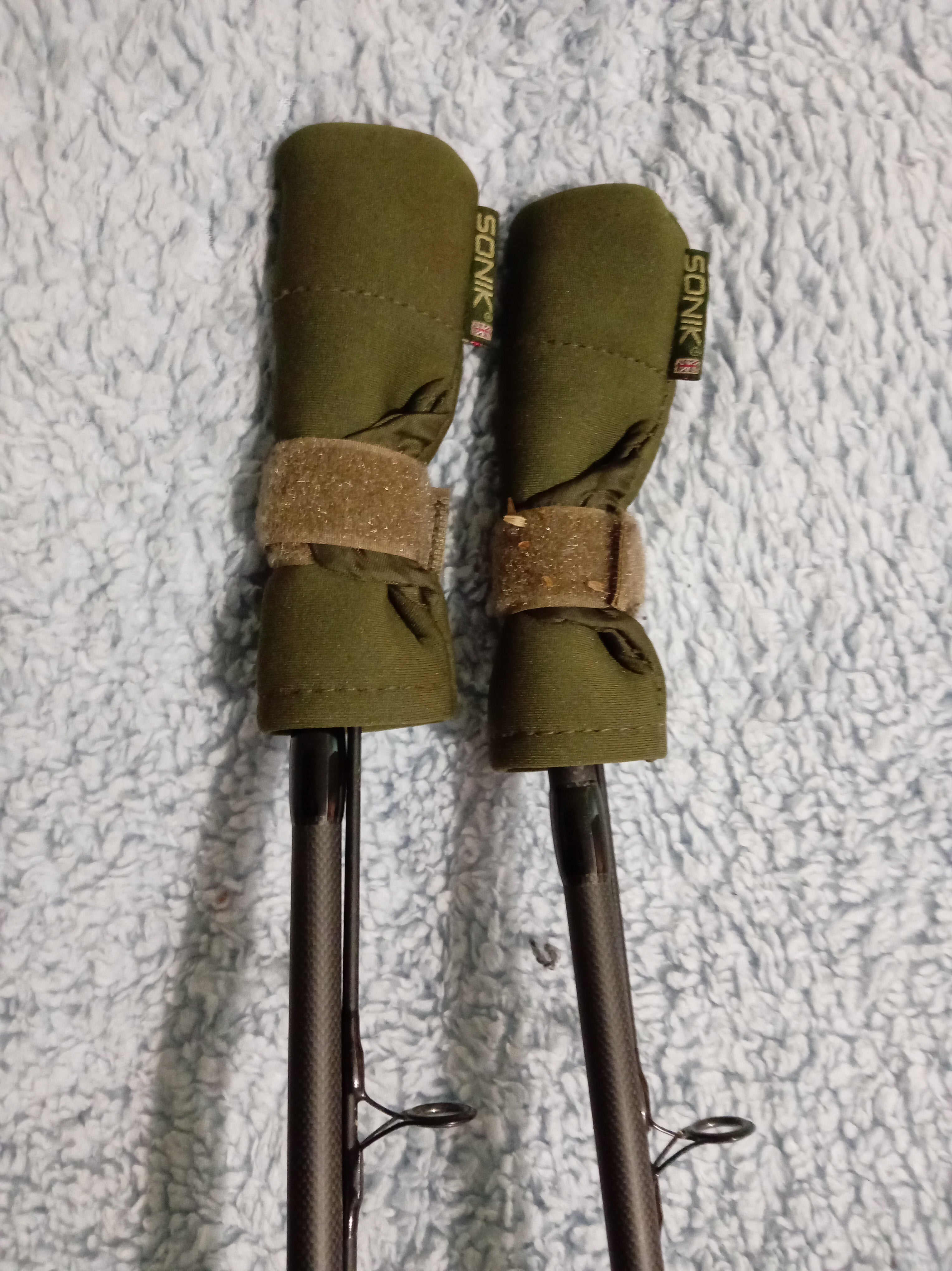 Pair of Sonik Dominator Carp Rods 12ft 3.25lb TC - 50mm Guides - VGC - 1k Wrap