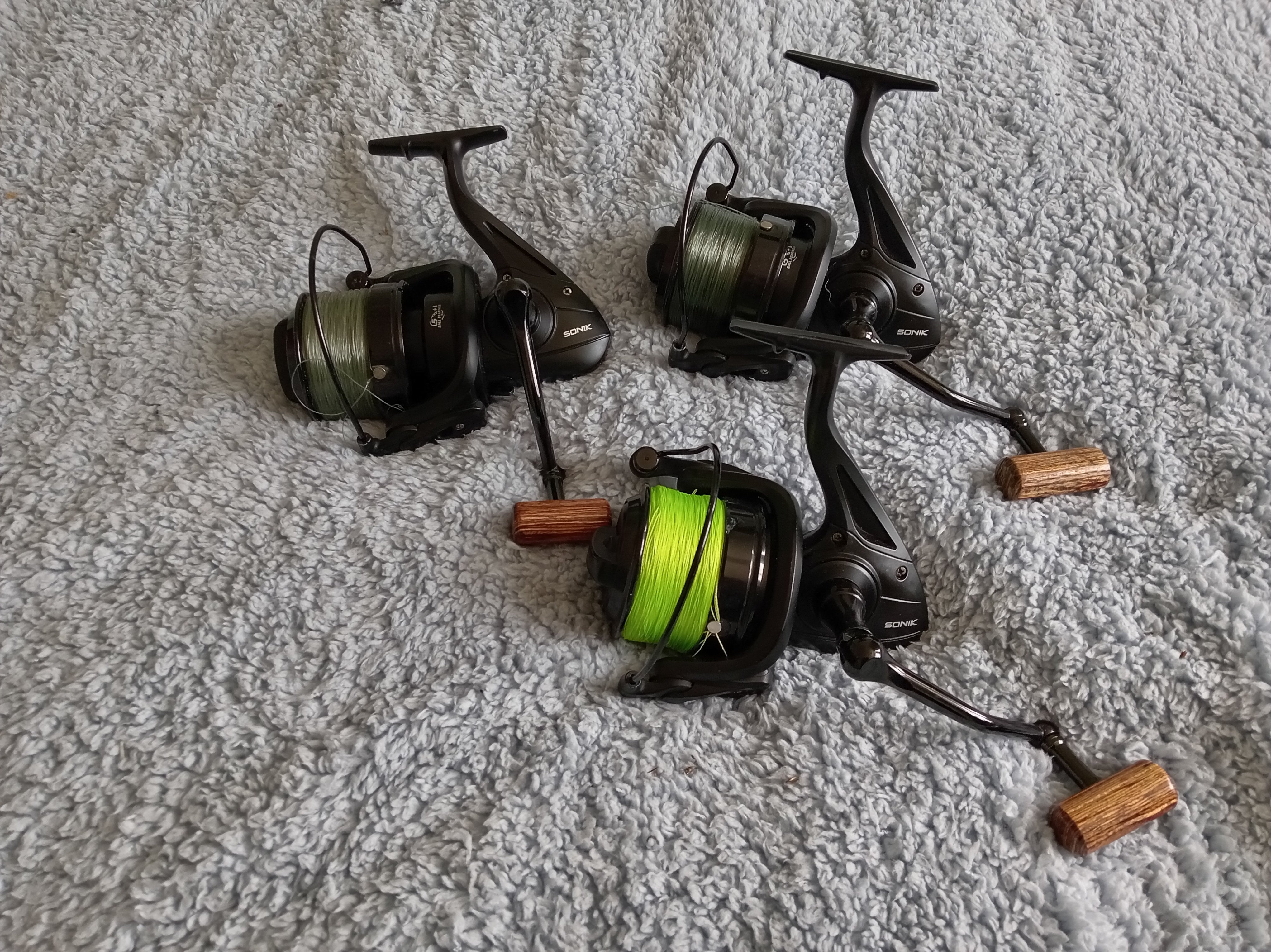 Set of 3 Sonik VaderX Carp Reels | Black Big Pit | Very Good Condition
