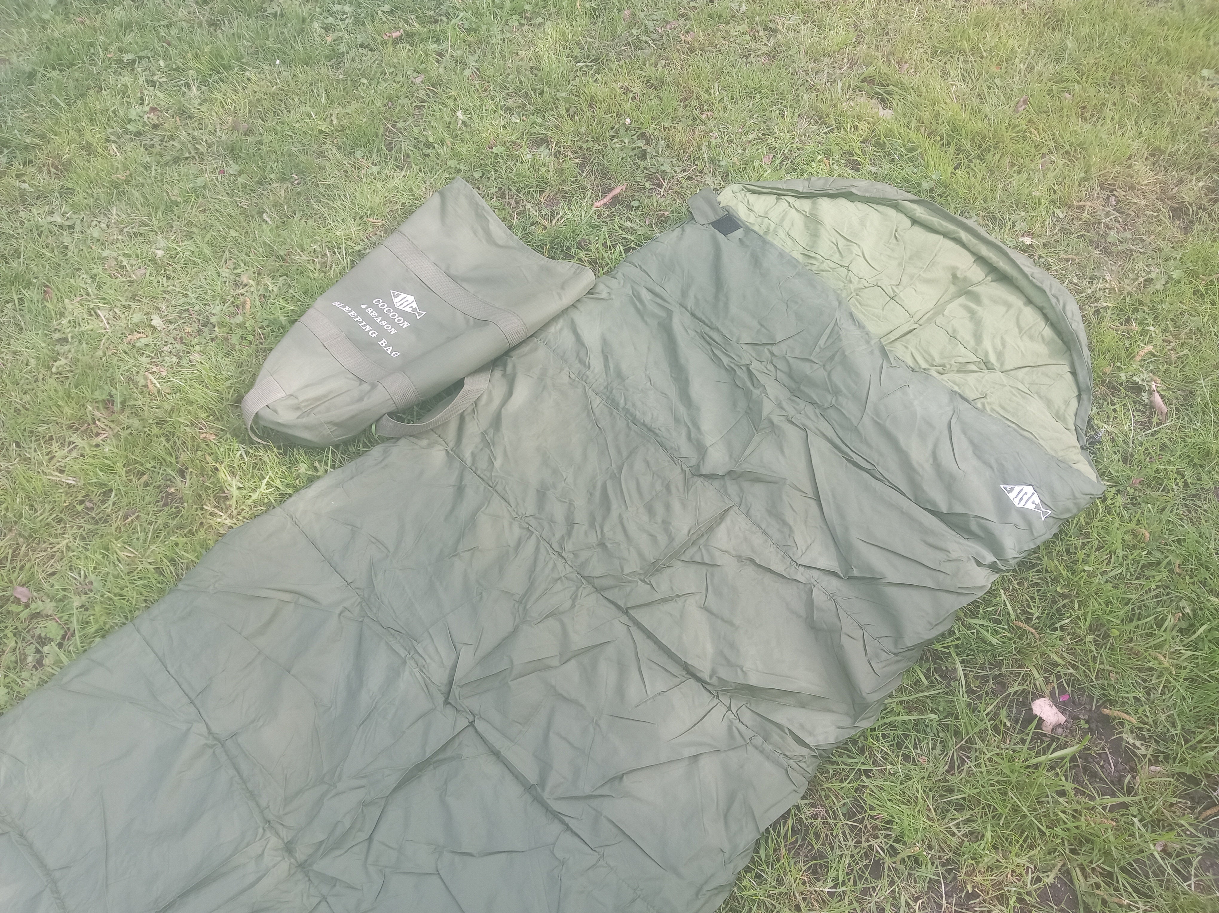 JRC 4 Season Sleeping Bag - Green - Carp Fishing Bedchair Bag with Carry Bag