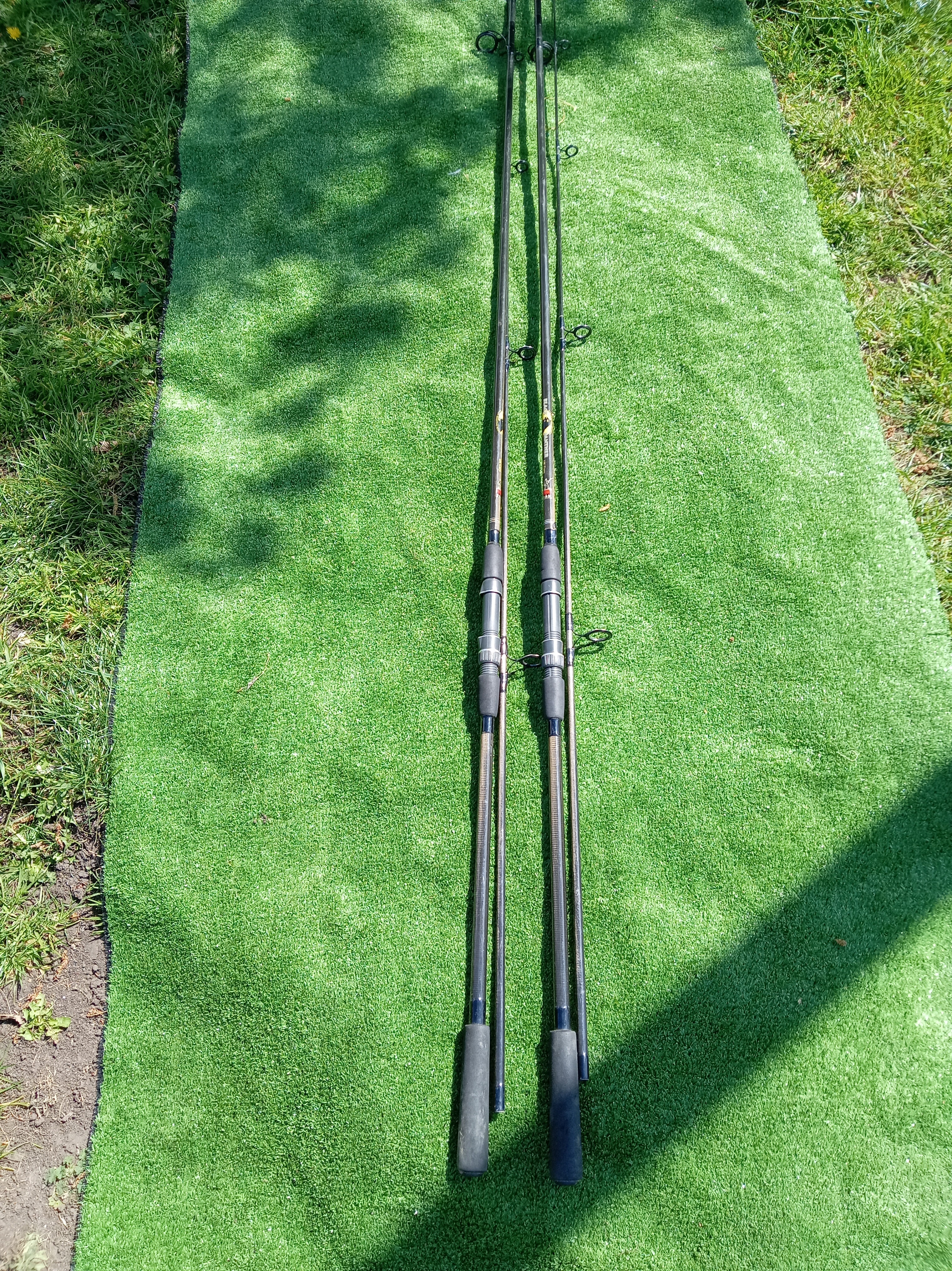 PAIR DAM Black Panther 12ft 2.75lb Carp Rods & Aqua Endura 6 Rod Padded Holdall