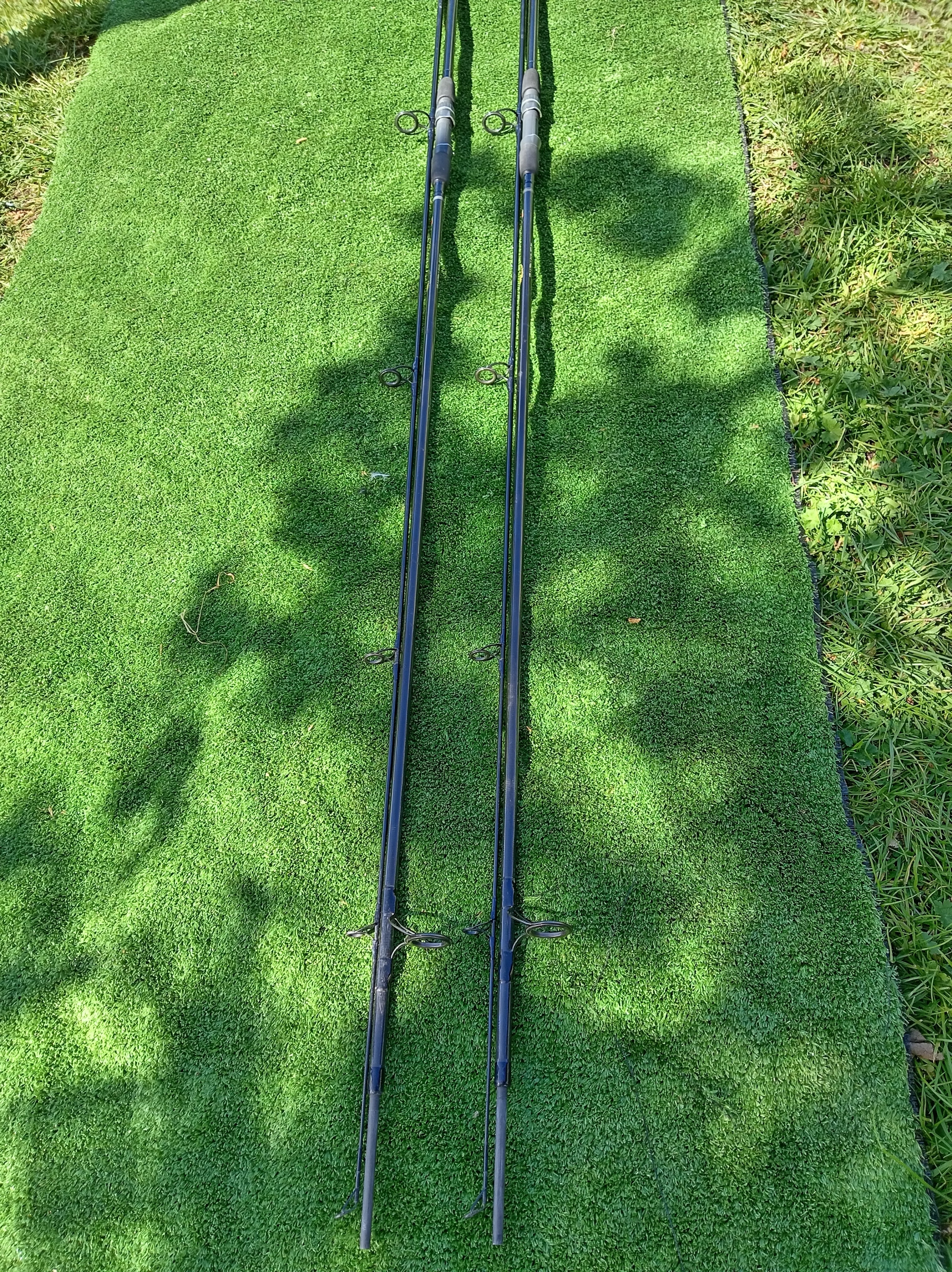 PAIR DAM Black Panther 12ft 2.75lb Carp Rods & Aqua Endura 6 Rod Padded Holdall