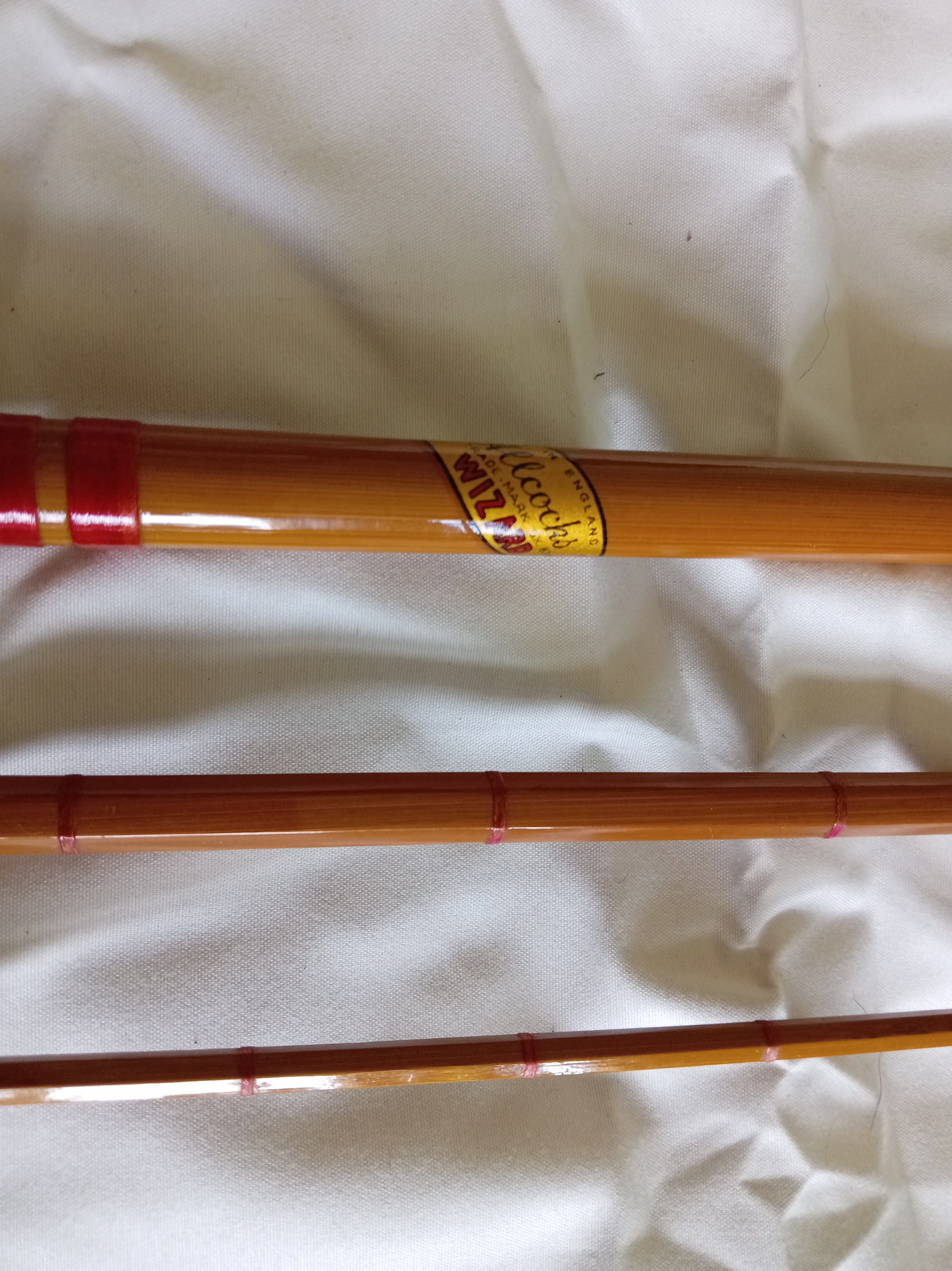 Mint Allcocks Wizard 11ft 3-Piece Split Cane Fishing Rod with Original Bag Vintage