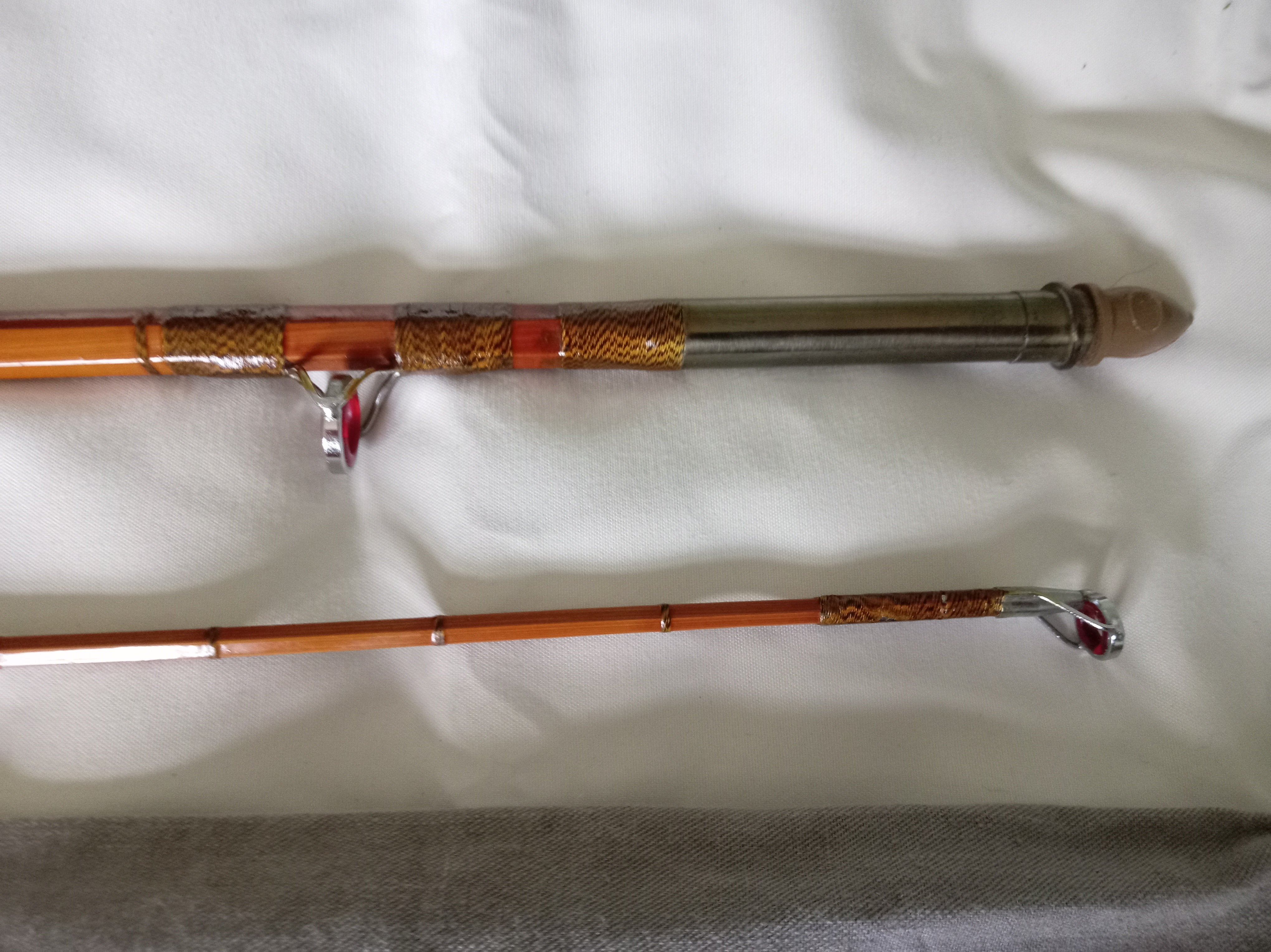 Vintage Martin James 9ft Split Cane Fishing Rod Robertsons of London With Bag