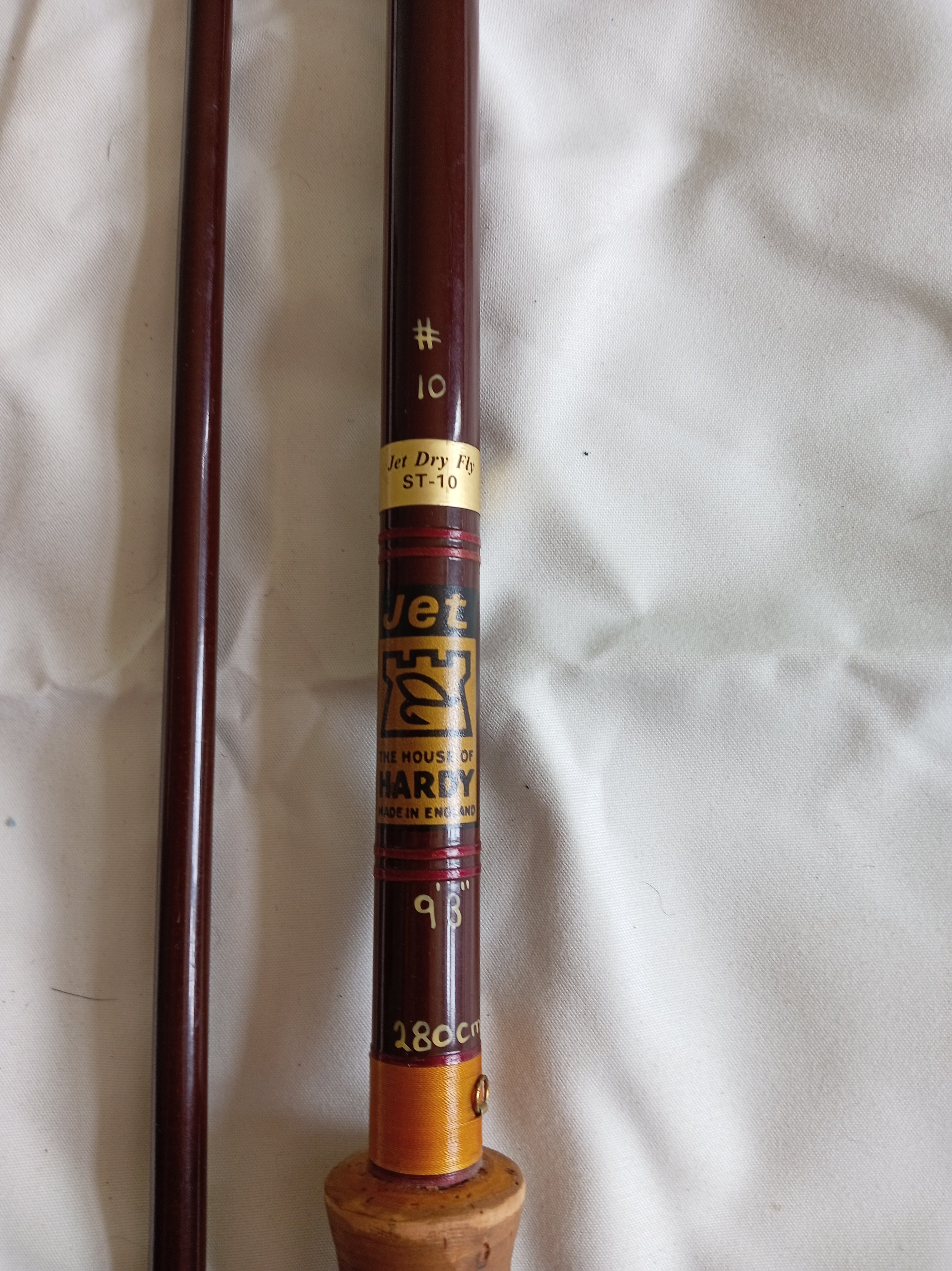 Hardy Jet Dry Fly Fishing Rod 9ft 3” ST-10 Carbon Trout Salmon Vintage Classic Bag