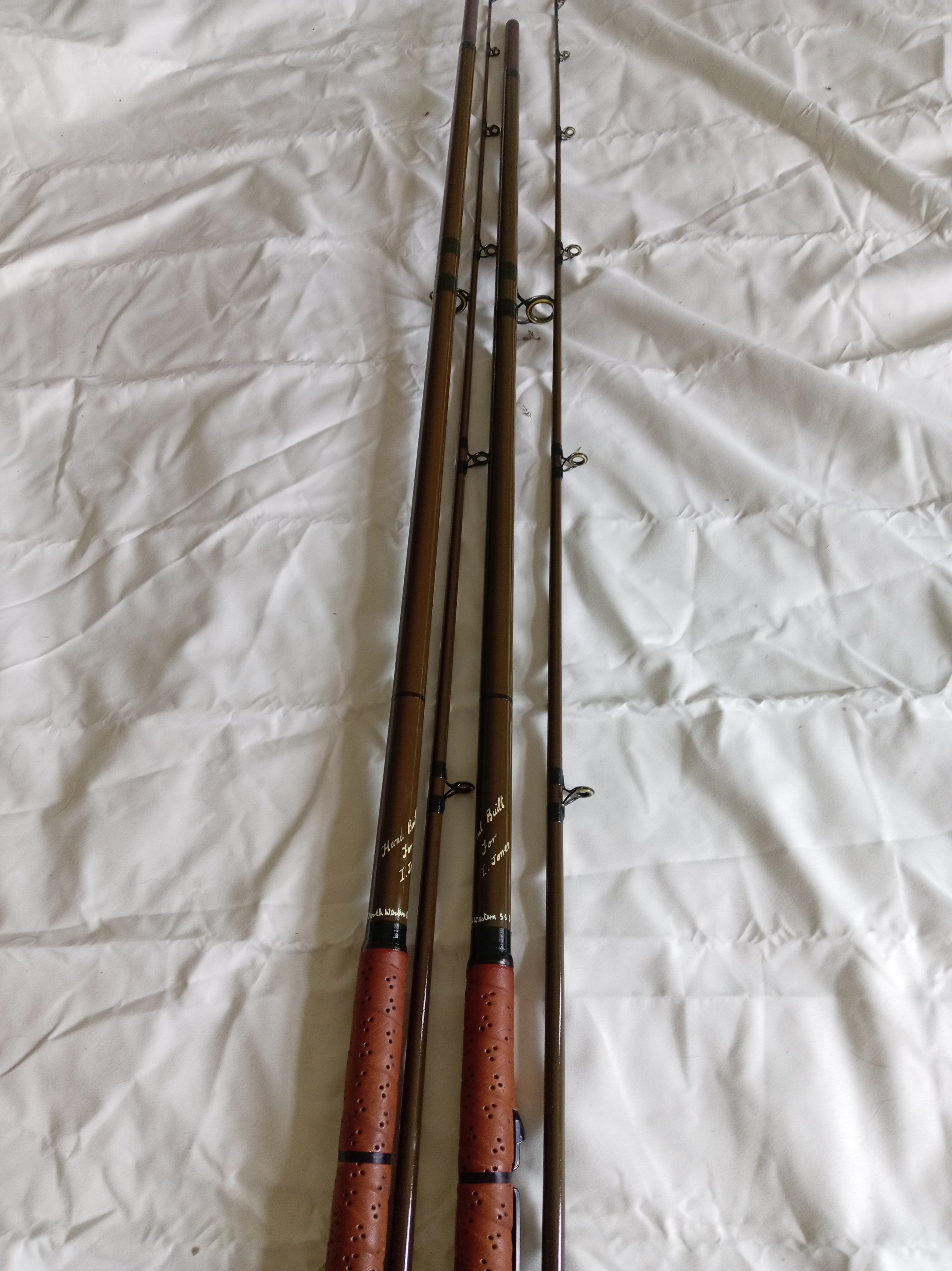 Pair Vintage North Western SS6 Carp Rods 11ft Pristine Handbuilt Inc Bag